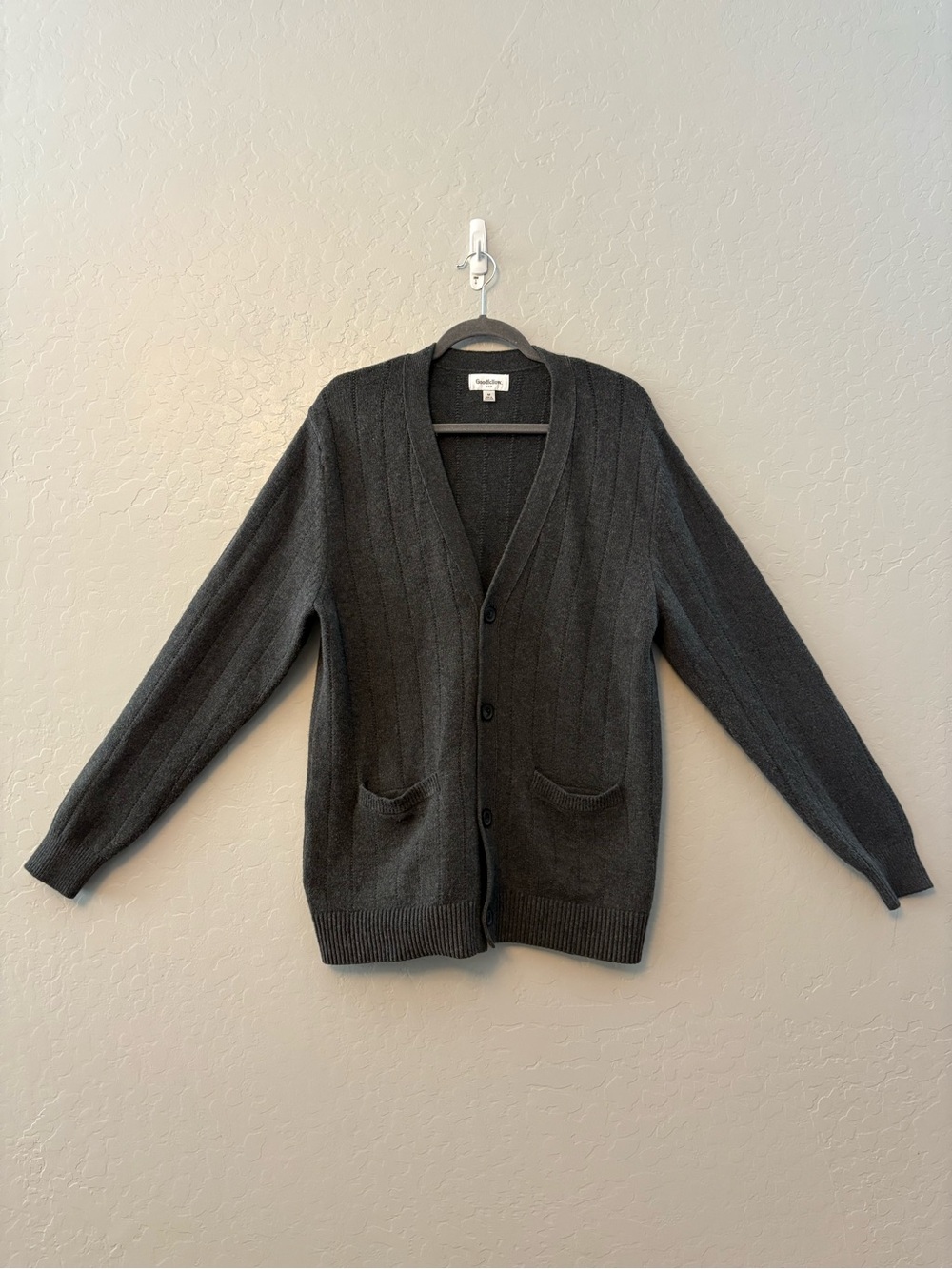 Goodfellow & Co charcoal gray knit grandpa style cardigan sweater medium